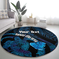 Personalised Tahiti Moorea Atoll Round Carpet Polynesian Sea Turtle