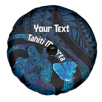 Personalised Tahiti Moorea Atoll Spare Tire Cover Polynesian Sea Turtle