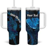 Personalised Tahiti Moorea Atoll Tumbler With Handle Polynesian Sea Turtle