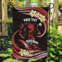 Personalised Tahiti Bora Bora Garden Flag Manta Rays With Polynesian Plumeria