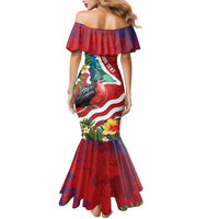 Personalised Kiribati Tarawa Atoll Family Matching Mermaid Dress and Hawaiian Shirt Frigate Bird With Map Tropical Style