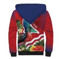 Personalised Kiribati Tarawa Atoll Sherpa Hoodie Frigate Bird With Map Tropical Style