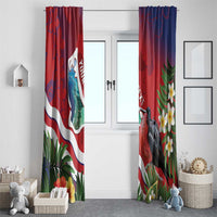 Personalised Kiribati Tarawa Atoll Window Curtain Frigate Bird With Map Tropical Style