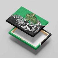 New Zealand and Ireland Rugby Custom Canvas Wall Art Maori Tiki Fern Irish Celtic Cross - Polynesian Pride