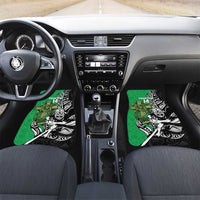New Zealand and Ireland Rugby Custom Car Mats Maori Tiki Fern Irish Celtic Cross - Polynesian Pride
