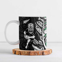 New Zealand and Ireland Rugby Ceramic Mug Maori Tiki Fern Irish Celtic Cross - Polynesian Pride