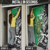 New Zealand and Ireland Rugby Custom Door Cover Maori Tiki Fern Irish Celtic Cross - Polynesian Pride