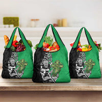 New Zealand and Ireland Rugby Custom Grocery Bag Maori Tiki Fern Irish Celtic Cross - Polynesian Pride