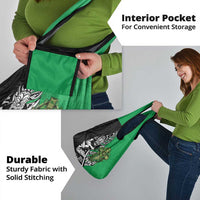 New Zealand and Ireland Rugby Custom Grocery Bag Maori Tiki Fern Irish Celtic Cross - Polynesian Pride