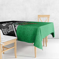 New Zealand and Ireland Rugby Custom Tablecloth Maori Tiki Fern Irish Celtic Cross - Polynesian Pride