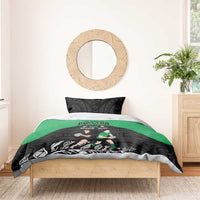 New Zealand and Ireland Rugby Bedding Set Chicago 2025 Go All Black Shamrocks - Polynesian Pride