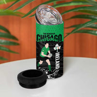 New Zealand and Ireland Rugby 4 in 1 Can Cooler Tumbler Chicago 2025 Go All Black Shamrocks - Polynesian Pride