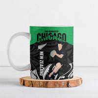 New Zealand and Ireland Rugby Ceramic Mug Chicago 2025 Go All Black Shamrocks - Polynesian Pride