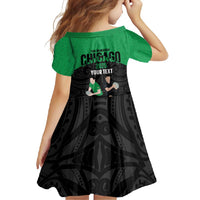 New Zealand and Ireland Rugby Custom Family Matching Summer Maxi Dress and Hawaiian Shirt Chicago 2025 Go All Black Shamrocks - Polynesian Pride