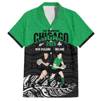 New Zealand and Ireland Rugby Custom Family Matching Tank Maxi Dress and Hawaiian Shirt Chicago 2025 Go All Black Shamrocks - Polynesian Pride