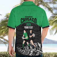 New Zealand and Ireland Rugby Custom Hawaiian Shirt Chicago 2025 Go All Black Shamrocks - Polynesian Pride