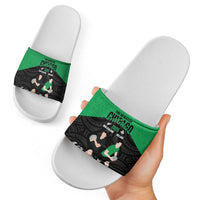 New Zealand and Ireland Rugby Slide Sandals Chicago 2025 Go All Black Shamrocks - Polynesian Pride