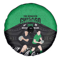 New Zealand and Ireland Rugby Spare Tire Cover Chicago 2025 Go All Black Shamrocks - Polynesian Pride