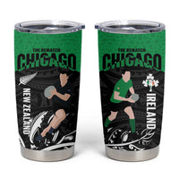 New Zealand and Ireland Rugby Tumbler Cup Chicago 2025 Go All Black Shamrocks - Polynesian Pride