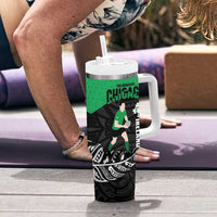 New Zealand and Ireland Rugby Tumbler With Handle Chicago 2025 Go All Black Shamrocks - Polynesian Pride
