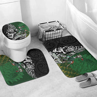 New Zealand and South Africa Rugby Custom Bathroom Set Maori Tiki Fern Springboks Kente Pattern - Polynesian Pride