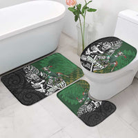 New Zealand and South Africa Rugby Custom Bathroom Set Maori Tiki Fern Springboks Kente Pattern - Polynesian Pride