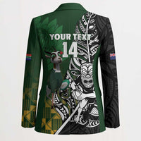 New Zealand and South Africa Rugby Custom Blazer Maori Tiki Fern Springboks Kente Pattern - Polynesian Pride