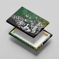 New Zealand and South Africa Rugby Custom Canvas Wall Art Maori Tiki Fern Springboks Kente Pattern - Polynesian Pride