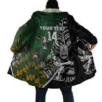 New Zealand and South Africa Rugby Custom Cloak Maori Tiki Fern Springboks Kente Pattern - Polynesian Pride