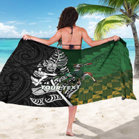 New Zealand and South Africa Rugby Custom Sarong Maori Tiki Fern Springboks Kente Pattern - Polynesian Pride
