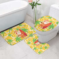 Aloha Hawaii Christmas Bathroom Set Mele Kalikimaka Funny Santa Palaka Quilt Motifs - Polynesian Pride