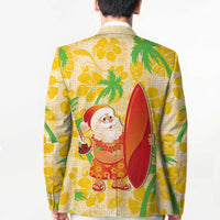 Aloha Hawaii Christmas Blazer Mele Kalikimaka Funny Santa Palaka Quilt Motifs - Polynesian Pride