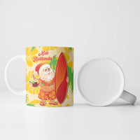 Aloha Hawaii Christmas Ceramic Mug Mele Kalikimaka Funny Santa Palaka Quilt Motifs - Polynesian Pride