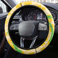 Aloha Hawaii Christmas Steering Wheel Cover Mele Kalikimaka Funny Santa Palaka Quilt Motifs - Polynesian Pride