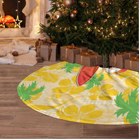 Aloha Hawaii Christmas Tree Skirt Mele Kalikimaka Funny Santa Palaka Quilt Motifs - Polynesian Pride
