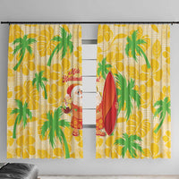 Aloha Hawaii Christmas Window Curtain Mele Kalikimaka Funny Santa Palaka Quilt Motifs - Polynesian Pride