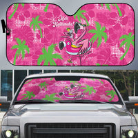Aloha Hawaii Christmas Auto Sun Shade Mele Kalikimaka Chill Flamingo Palaka Quilt Motifs - Polynesian Pride