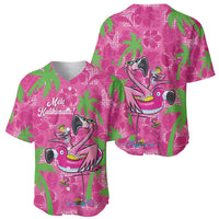 Aloha Hawaii Christmas Baseball Jersey Mele Kalikimaka Chill Flamingo Palaka Quilt Motifs - Polynesian Pride