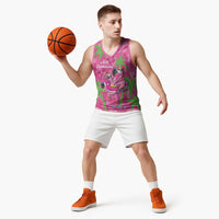 Aloha Hawaii Christmas Basketball Jersey Mele Kalikimaka Chill Flamingo Palaka Quilt Motifs - Polynesian Pride