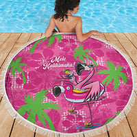 Aloha Hawaii Christmas Beach Blanket Mele Kalikimaka Chill Flamingo Palaka Quilt Motifs - Polynesian Pride