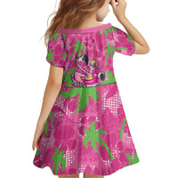 Aloha Hawaii Christmas Family Matching Long Sleeve Bodycon Dress and Hawaiian Shirt Mele Kalikimaka Chill Flamingo Palaka Quilt Motifs - Polynesian Pride