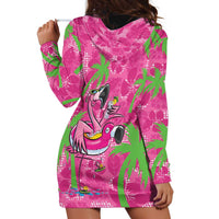 Aloha Hawaii Christmas Hoodie Dress Mele Kalikimaka Chill Flamingo Palaka Quilt Motifs - Polynesian Pride