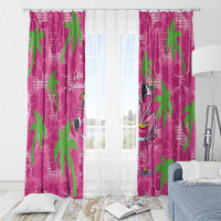 Aloha Hawaii Christmas Window Curtain Mele Kalikimaka Chill Flamingo Palaka Quilt Motifs - Polynesian Pride
