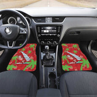 Aloha Hawaii Christmas Car Mats Mele Kalikimaka Windsurfing Santa Palaka Quilt Motifs - Polynesian Pride