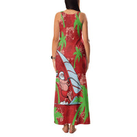 Aloha Hawaii Christmas Family Matching Tank Maxi Dress and Hawaiian Shirt Mele Kalikimaka Windsurfing Santa Palaka Quilt Motifs - Polynesian Pride