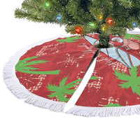 Aloha Hawaii Christmas Tree Skirt Mele Kalikimaka Windsurfing Santa Palaka Quilt Motifs - Polynesian Pride