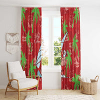 Aloha Hawaii Christmas Window Curtain Mele Kalikimaka Windsurfing Santa Palaka Quilt Motifs - Polynesian Pride