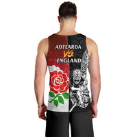 New Zealand And England Rugby Men Tank Top 2023 World Cup All Black Combine Red Roses LT14 - Polynesian Pride