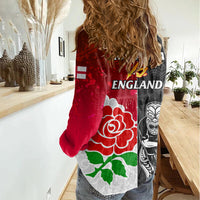 New Zealand And England Rugby Women Casual Shirt 2023 World Cup All Black Combine Red Roses LT14 - Polynesian Pride