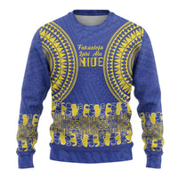 Fakaalofa Lahi Atu Niue Ugly Christmas Sweater Siapo Pattern With Puakenikeni